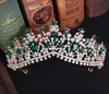 Crystal Bridal Tiaras Crowns Women Rhinestone Red Green Baroque Pageant Diadem Vintage Wedding Hair Associory assume Jewelry CL5673489