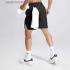 Herr shorts joggers män korta byxor sommar snabb torr fasta träningspolter blixtlås fickor knä längd shorts gym sweatpants casual szorty l231212