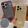 الحالات الهاتفية الفاخرة بريق بريق P Designer لـ iPhone 15 Pro Max I 14 Plus 13 12 11 Pro Designers Bling Farmling Rhinestone Diamond Diamonded Triped 3D Crystal Cover