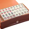 Schackspel hej spela mini kinesiska mahjong speluppsättning med 1 tiklar tärningar och utsmyckade förvaringsfodral för vuxna barn pojkar flickor 231212