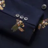 メンズスーツブレイザーズS-6XLブティックファッション刺繍メンズカジュアルビジネスブレザースリムスーツジャケットネイビーブルーウェディングバンケットコート男性231211
