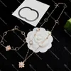 Chic Wedding Bride Earrings Rose Gold Charm Bracelets Women Floral Pendant Necklace with Box Set