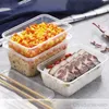 Disposable Take Out Containers 20pcs Plastic Food Transparent Carry Packing Box Fruit Salad Lunch Bento Boxes Kitchen Fridge Storage 231211