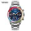 Women's fashion rhinestone set six-pin waterproof calendar fashion steel band quartz watch