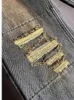 Damenjeans Washed Bad Flared Denim Pants Y2K Atmosphere Torn Kong Casual Herren Street Clothing Buttons BuJeans