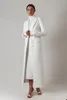 White Women Blazer Peaked Lapel Long Sleeve Slim Fit Dress Custom Made Party Evening Wear One Jacket Outfits