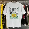 manship Rhude Heren T-shirts zomer Modeontwerper t-shirts Straat Casual Korte Mouw Strand Stijl tees Katoen Afdrukken Shirt 23SSS A124 5-1