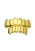 Grillz Gold Plated Hip Hop Rock Teeth Caps Top Bottom Grill Set for Christmas Party Vampire Teeth5070459