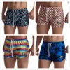 Mens Swimwear Swim Trunks Beach Board Swimming Pants Swimsuits Surffing Shorts Rainbow Maple Leaf Pattern