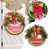 Decorative Flowers Hello Summer Watermelon Wreath Artificial Fruit Hanging Ornament For Farmhouse Front Door Decoration Party Supplies