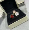 2024 Luxury quality charm opened punk ring with white shell beads and red color in 18k rose gold plated have stamp box PS2095