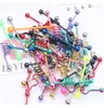 Tongue Bar T01 20Pcs Mix Style Mix Color Stainless Steel Industrial Barbell Tongue Ring Body Piercing Jewelry Zvzna5275627