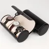 LinTimes Nueva caja de reloj de 3 ranuras de color negro Estuche de viaje Rollo de muñeca Almacenamiento de joyas Organizador para coleccionistas 237F