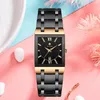Wwoor Rose Gold Watch Women Square Quartz Waterproof Ladies Watches Top Brand Luxury Elegant Wrist Watch Female Relogio Feminino 2269K