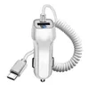 Toppbilladdare med USB -kabel Mobiltelefonladdare för Samsung S10 Xiaomi Micro USB Typ C -kabel Fast Car Phyl Chargers Adapter