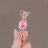 Acessórios de cabelo doce cristal rosa doce clipe com franja menina hairpin presente de aniversário acessório para mulheres