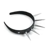 Hair Clips Spiked Headband Black 90s Vintage Leather HairBand Punk Headwear Costume Halloween Cosplay Gothic Accessories