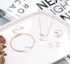 Novas jóias transfronteiriças europeias e americanas cristal preto curto colar pulseira brinco anel de quatro peças boutique jóias gift2401824
