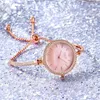 Модные женские часы-браслет GEDI, брендовые розовые, золотые, розовые, с узким ремешком, элегантные женские часы, простые повседневные женские часы в стиле минимализм, Clock232y