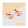 Stud Nueva llegada 316L Acero inoxidable quirúrgico Love Stud Pendientes IP Rose Gold Alto Pulido Joyería de las mujeres Diseño del corazón Pendiente Drop D DHKCE