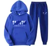 TRAPSTAR Tweedelige hoodieset van fleece trainingspak voor heren en dames met letterprint