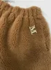 Jupes Nouveau hiver ours en peluche jupe femmes haute qualité laine mélange jupe mode chaud alpaga laine jupe épais Fe automne WinterL231212