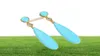 GuaiGuai Jewelry Teardrop Blue Turquoises Gold Color Plated Stud Earrings Ethnic Style Handmade For Women Real Gems Stone Lady Fas2615073