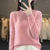 Women's Sweaters Autumn And Winter Wool Cashmere Sweater Semi-turtle Neck Knitted Pullover Long Sleeve Casual Solid Color Top