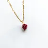 Naszyjniki wiszące naturalne kamienne koraliki Garnet owinięty piłka energia naszyjnik czerwony kryształowy łańcuch biżuterii 1pc