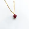 Pendentif Colliers Naturel Grenat Pierre Perles Enveloppées Boule Énergie Collier Rouge Cristal Alliage Chaîne Bijoux 1pc