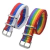 Assista Bandas Orgulho Rainbow Watchband 18mm Nylon Strap Homens Mulheres Acessório Pulseira 20mm Watchstrap 22mm Cinto 24mm Drop301a