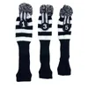 Club Heads 3 Pcs/set Golf Black White Pattern clubs Head cover Knitted Hybrid UT Driver Fairway Wood 1 3 5 Wood Knitting Cover 231212