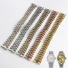Watch Bands 13 17 20 21mm Accessories Band FOR Date-Just Series Wrist Strap Solid Stainless Steel Arc Mouth Bracelet287D