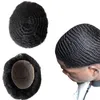 Brezilyalı bakire insan saç parçası 8mm afro dalga toupe, siyah erkekler için tam dantel ünitesi