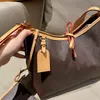 PM Designer Womens Shoulder Bag Tote Coated Canvas Leather Vintage 2in1 Hobo With Wallet Fashion Lady Bowknot Coin Purse Handbags Brown