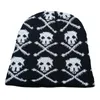 Designer-Beanie-Mütze, Luxus-Beanie-Damen-Mütze, Beie-Design, Geisterkopf-Jacquard-Strickmütze, Y2K-Piraten-Totenkopf-Mütze für Frauen
