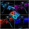 Tiras LED Ambiente del automóvil El Wire USB Luces interiores de neón flexibles Asamblea RGB Luz para motivo Decoración Iluminación Drop Entrega DHZTD