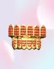 Hip Hop Party Cosplay Bio Copper Gold Teeth Grillz Caps Top Bottom Shiny Bling Bling Red CZ Charm Grill Set Tooth Socke88419162484870