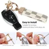 Chave de carro de couro, suporte universal de chaveiro com 2 anel-chave e anel anti-perdido para homens, mulheres bolsas de pingente acessórios