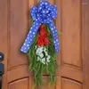 Dekorativa blommor självständighetsdag kransminnesdörr konstgjord blomma för patriotiska frontdekorationer med stjärnor och blå