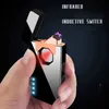 2023 USB -laddning Touch Sensing Dual Arc Pulse Tändare utomhus Metall Vindtät elektrisk Flamlös cigarregåva för män