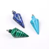 Pendule ligne cône pierre pendentifs guérison Chakra perles cristal Quartz charmes pour collier à faire soi-même fabrication de bijoux couleurs assorties 352j