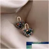 Stud Nouvelle arrivée à la mode cristal noir amour coeur boucles d'oreilles pour femmes doux délicat bijoux mode fête Oorbellen prix d'usine Dhcjh