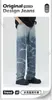 Herren-Jeans, Designer-Luxus-Jeans, amerikanische High-Street-Nische, lockere Hose mit weitem Bein, Hip-Hop, Explosion, gewaschene blaue Straight-Jeans, bodenlange Hose