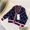 Cardigan Kids Sweater Cardigan Winter Warm Boy Girls Knitted Sweatshirts Baby Hoodies Fashion Letter Hooded Sweaters 2 Styles Size 90- Dhi9Q