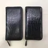 Plånböcker Business Men's Alligator Real Crocodile äkta läder Long Organizer Wallet Boy Card Holder Purse