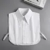 Bow Ties Women Spring Dress Cotton Coat Short Shirt Collar Decoration Pointed Neck Fake