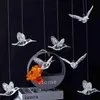 Avrupa sinek kuşu şeffaf akrilik kuş su damlacıkları hava tavan ev dekorasyon el sahne düğün dekorasyon sahne g235s