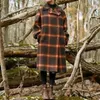 Women's Wool Blends Women Autumn Winter Classical Single Breasted Plaid Long Coat Female Casual Loose Coat Vintage Women's Lapel Overcoat Streetwear 231211