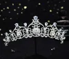 Jasnoniebieski kryształ tiara korona księżniczka ślubna opaska na głowę biżuteria do włosów akcesoria moda